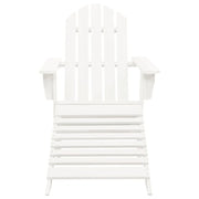 Sedia da Giardino-Sedia da esterno con Poggiagambe in Legno Bianco
