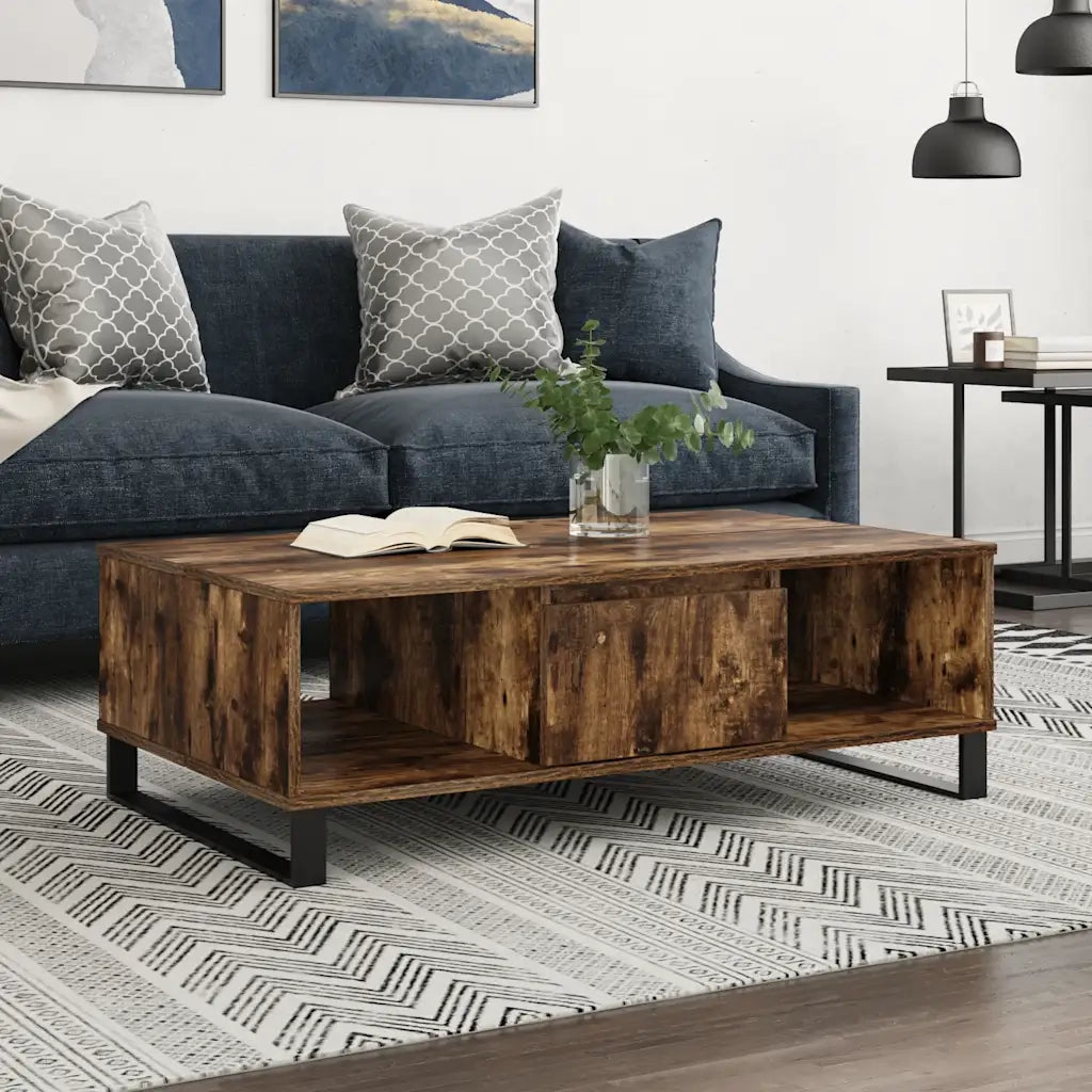 Tavolino da Salotto Rovere Fumo 104x60x35 cm Legno Multistratocod mxl 82066
