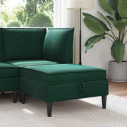 Pouf con Storage Verde Scuro 70 x 70 x 40 cm Velluto 42027135
