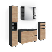 Vicco Set mobili bagno Grigio 4 parti