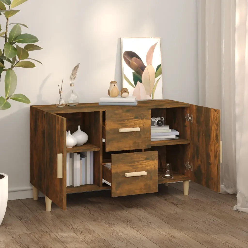 Credenza Rovere Fumo 100x36x60 cm in Legno Multistrato cod mxl 19982