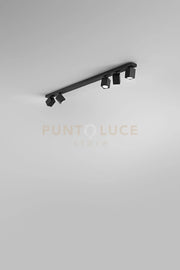 Plafoniera in alluminio colore nero Oddy attacco 5 luci GU10  orientabile 6x6cm