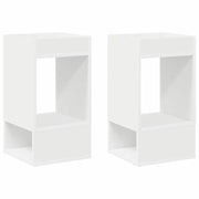Tavolino 2 pz | Tavolo laterale Bianco 30 x 30 x 56 cm Legno multistrato