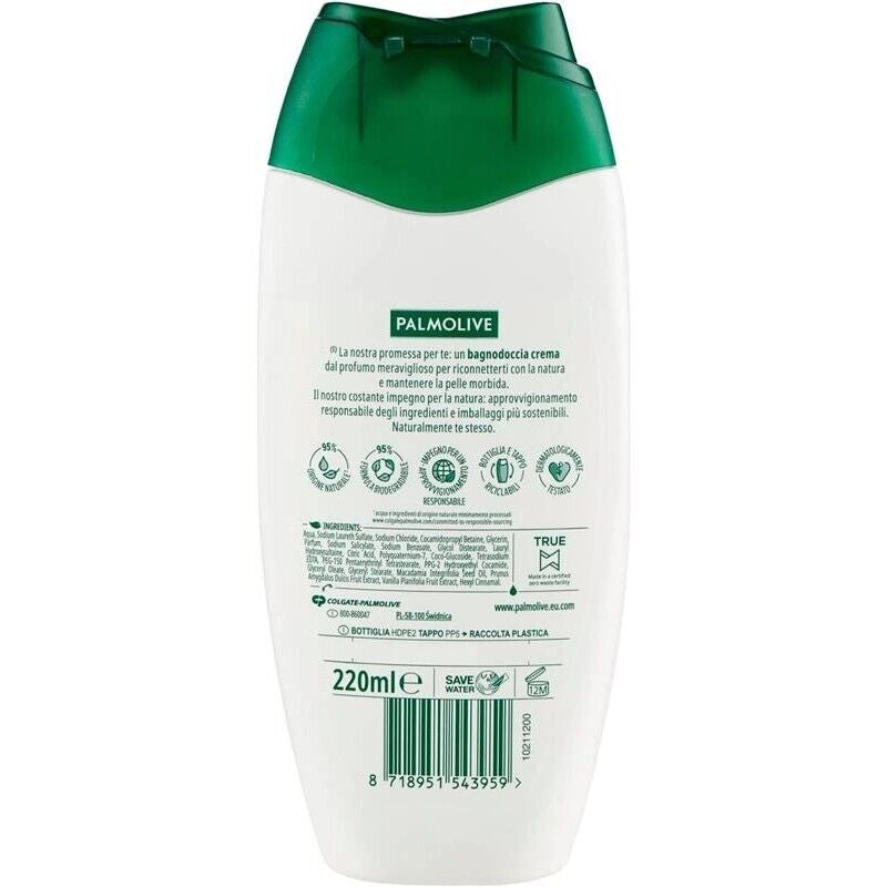 PALMOLIVE BAGNOSCHIUMA 220 ML NATURALS MACADAMIA E CACAO IDRATANTE DI ORIGINE NATURALE
