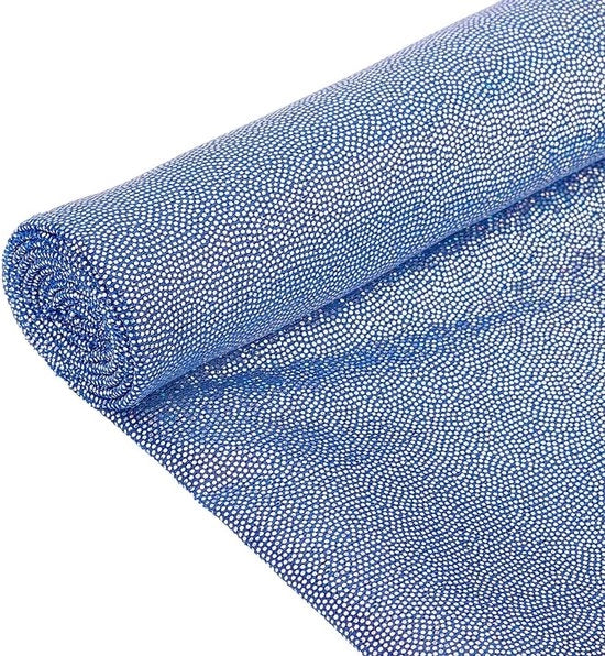 Tessuto con effetto hologramma blu-grigio - vetro sbrecciato - spessore medio/trasparente - spandex - 1 metro x 137 cm - effetto glitter - glitter tessuto