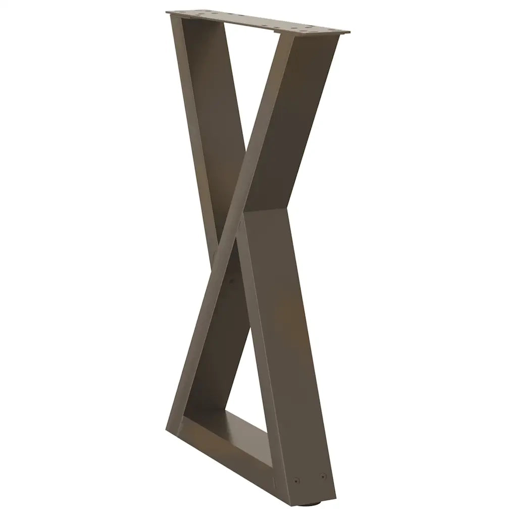 Gambe per tavolo da pranzo 2 pz in acciaio naturale 60x(72-73,3) cm
