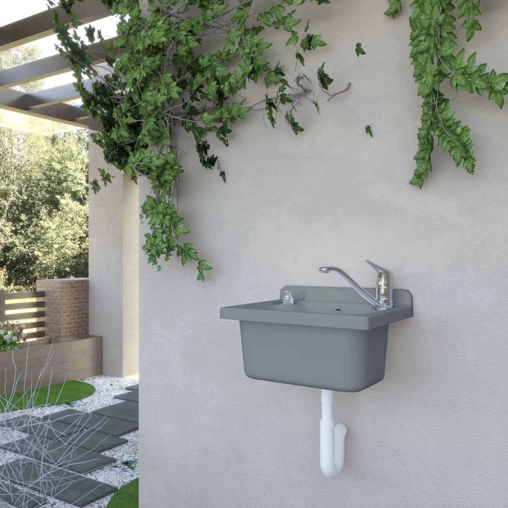 PILOZZO MAXI da muro in PP - Dim: 55 X 37 cm - Completo di GRIGLIA - CR - Colore: GRIGIO PIETRA