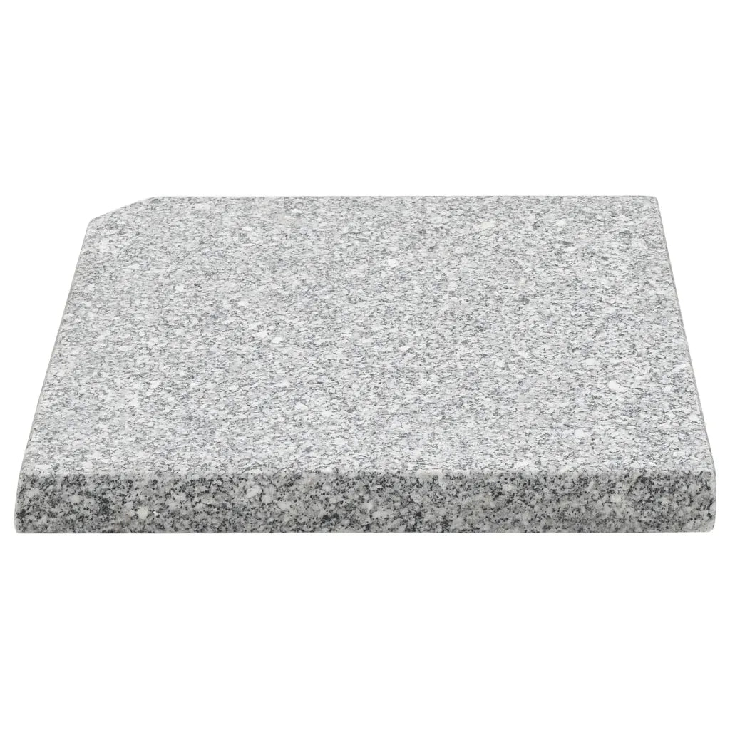 Piastre per Parasole 4 pz in Granito Quadrato 100 kg Grigio 219785