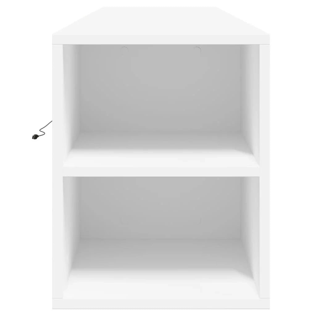 Mobile TV multimediale mensola TV credenza mobile TV sala da pranzo soggiorno camera da letto montaggio a parete con illuminazione a LED 180 x 31 x 39,5 cm bianco 02_0027811