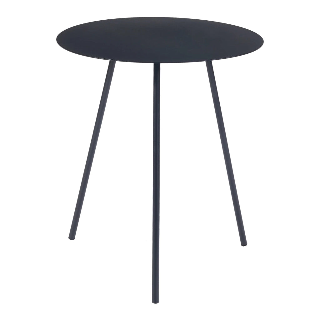 Tavolino con piano rotondo in metallo 45 x 40 cm nero 03_0010967