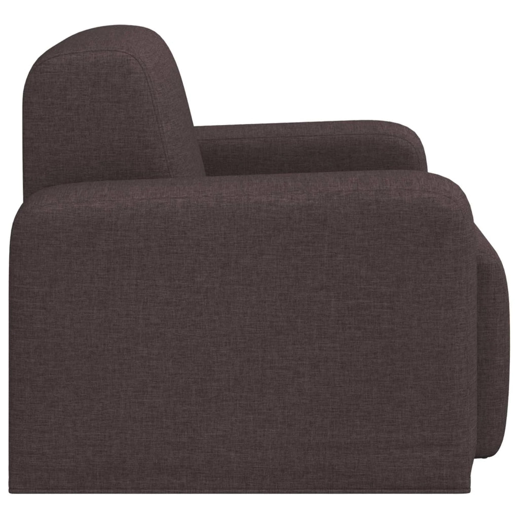 Poltrona-Divano Sedia-Poltroncina Marrone Scuro Tessuto 700369