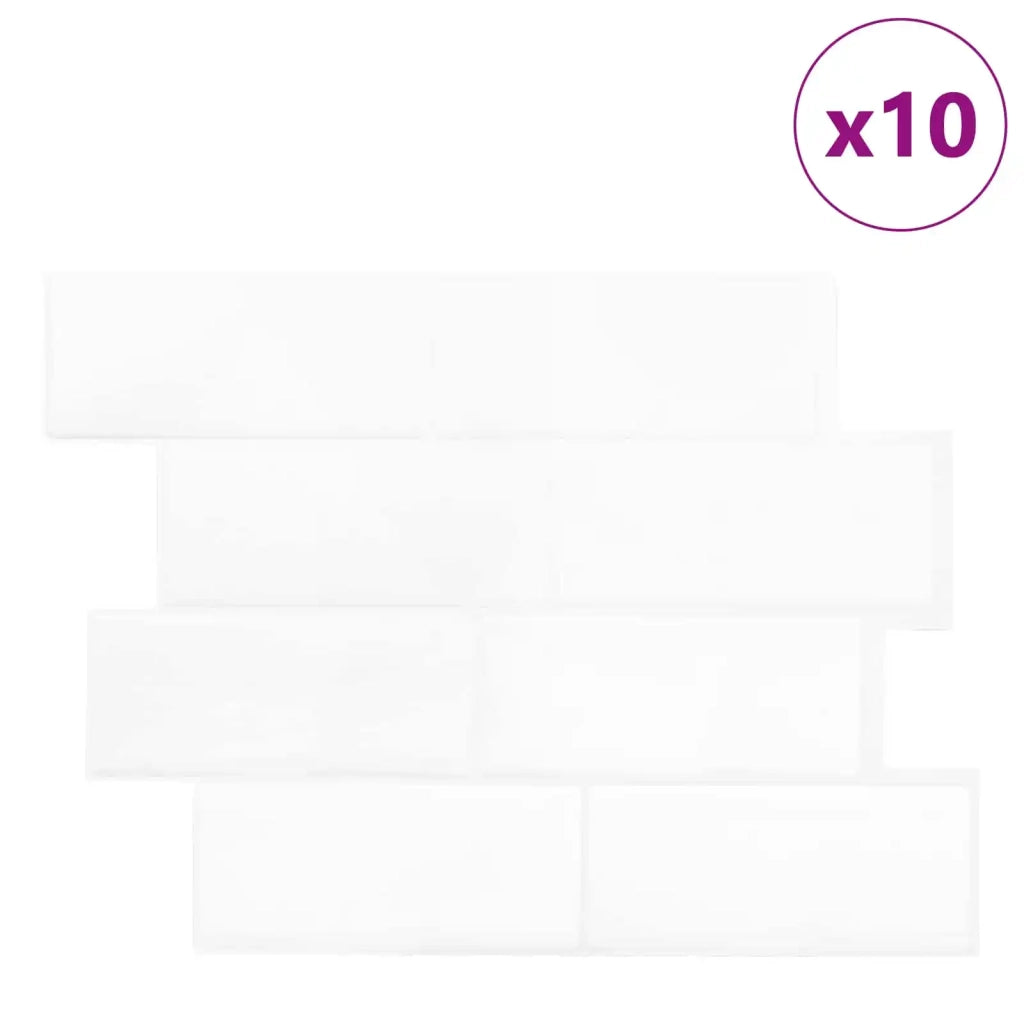 Piastrella subway 10 pcs Bianco 29 x 21 cm Poliuretano e PET 42046138