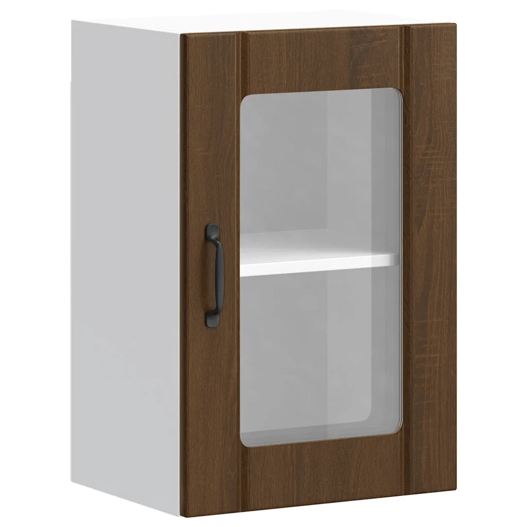 Pensile da Cucina con Porta in Vetro Lucca Rovere Marrone
