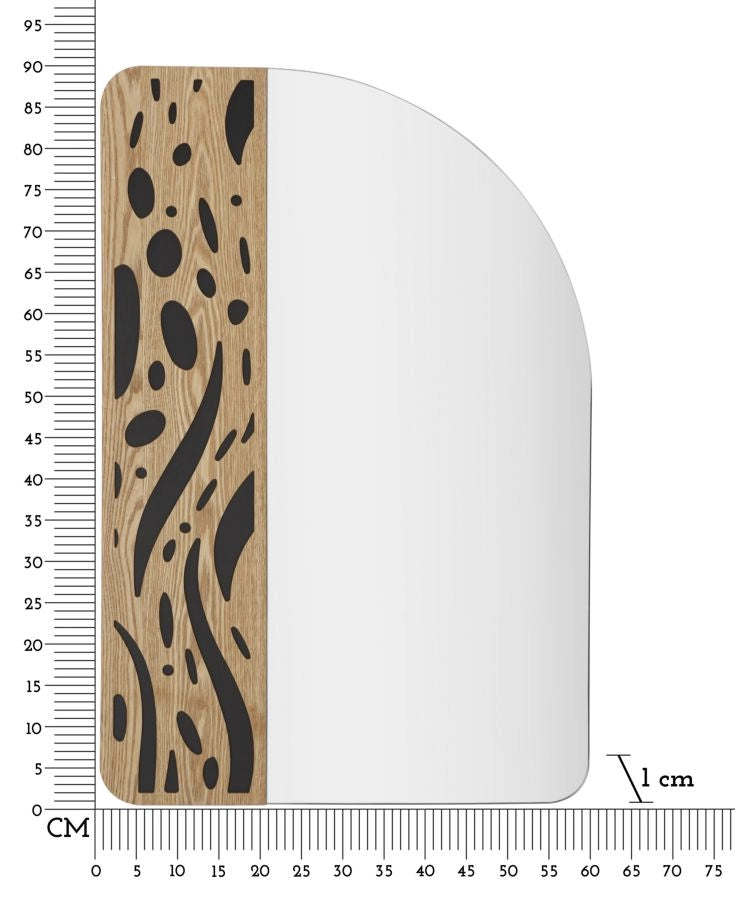 Specchio da Muro Terry 60x1x90 cm in MDF e Specchio Multicolor