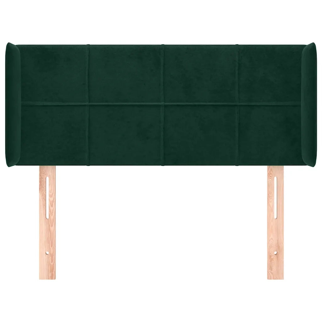 Testiera | Testata ad Orecchio Verde Scuro 93x16x78/88 cm in Velluto