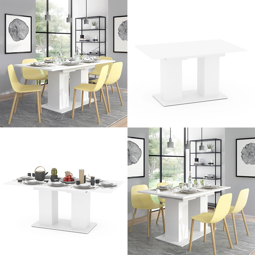 Vicco Tavolo da pranzo allungabile Bianco 90 x 140 cm