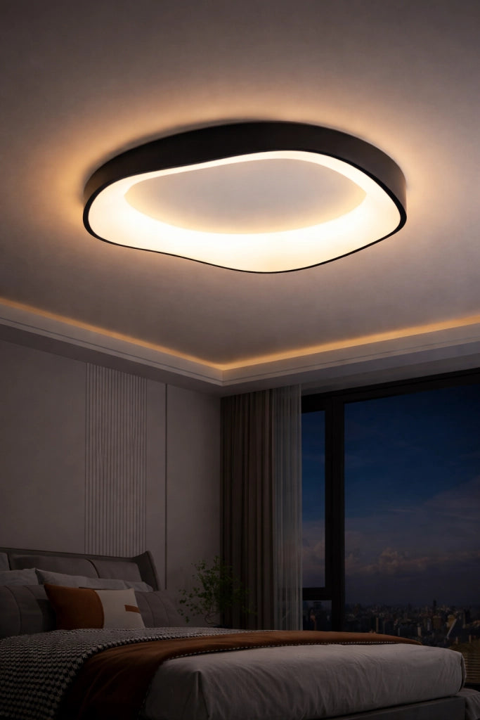 Plafoniera LED 48W 3040LM Dimmerabile con Telecomando, Luce Indiretta Perimetrale Calda Fredda e Naturale, 50cm, Soffitto Moderno, IP20