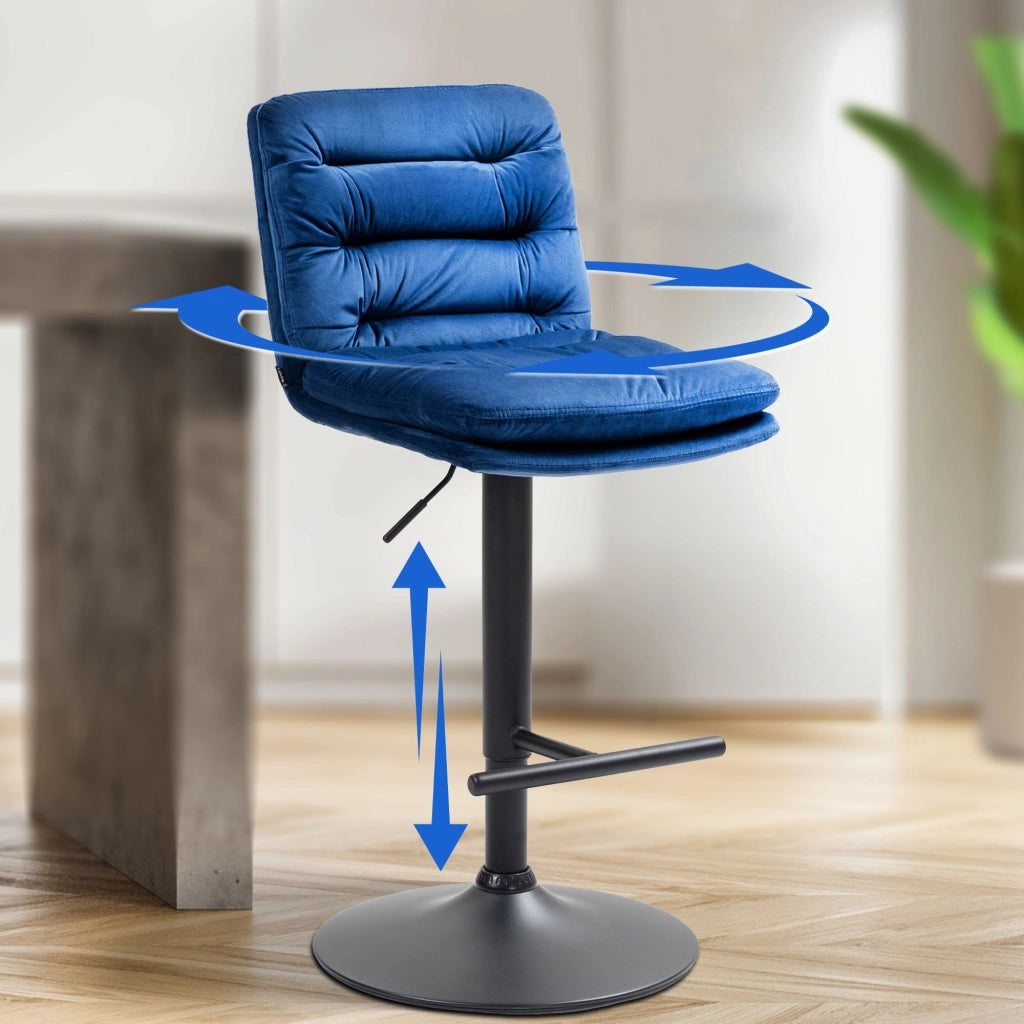 2er Set Barhocker Damar Samt schwarz