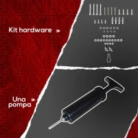 Punching Ball a Muro con Speed Bag Girevole a 360° e Regolabile su 7 Altezze, Nero e Rosso