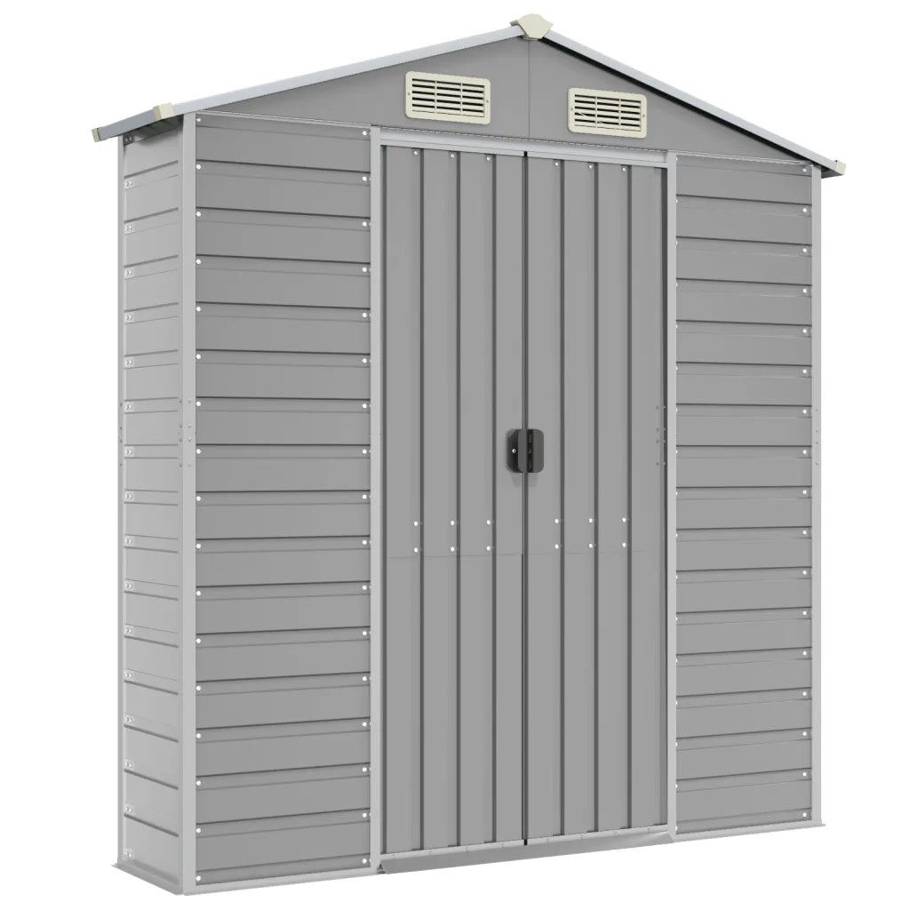Casetta da giardino grigio chiaro 191x300x198 cm in acciaio zincato 3188244