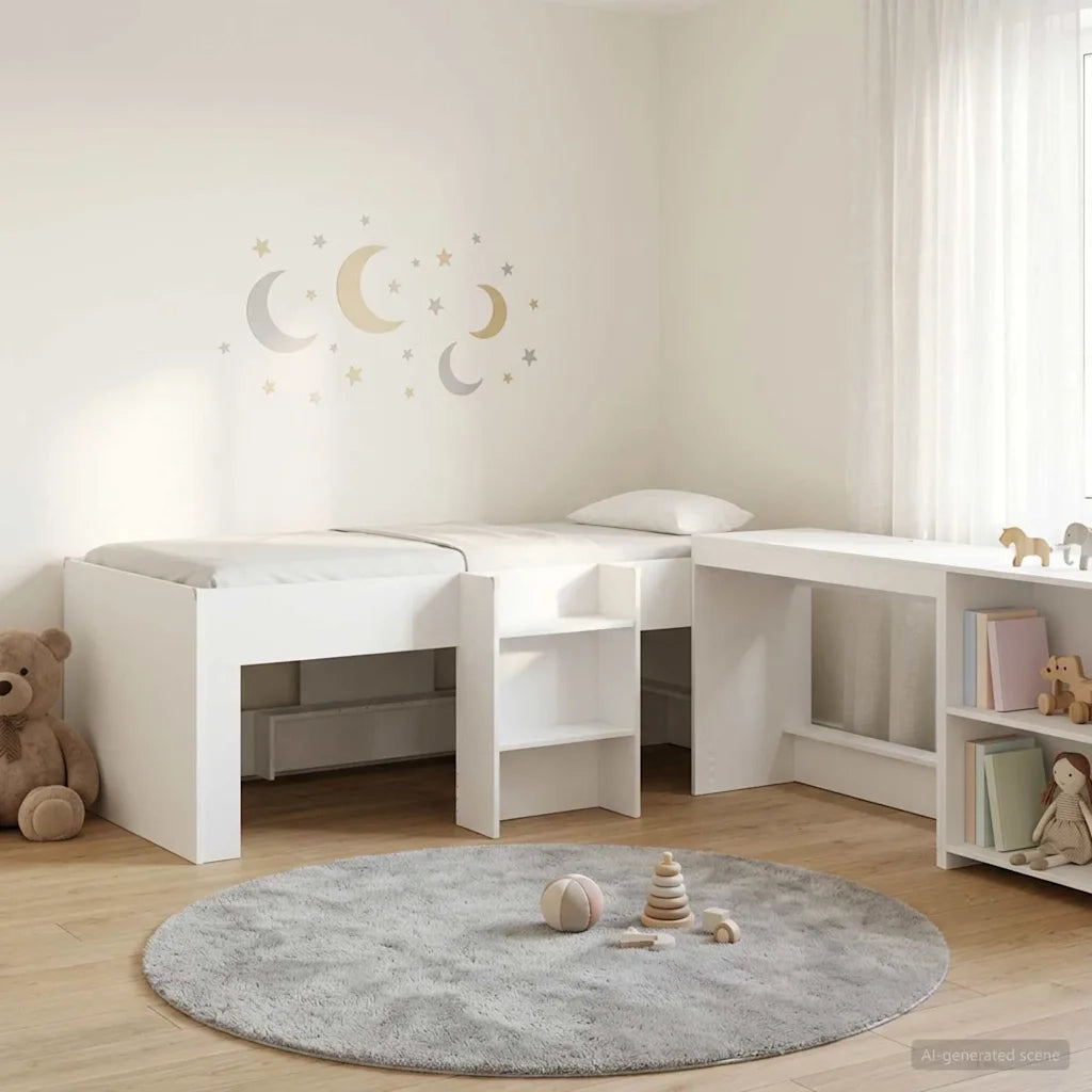 Letto alto per bambini con scrivania Bianco 80 x 200 cm 3423438