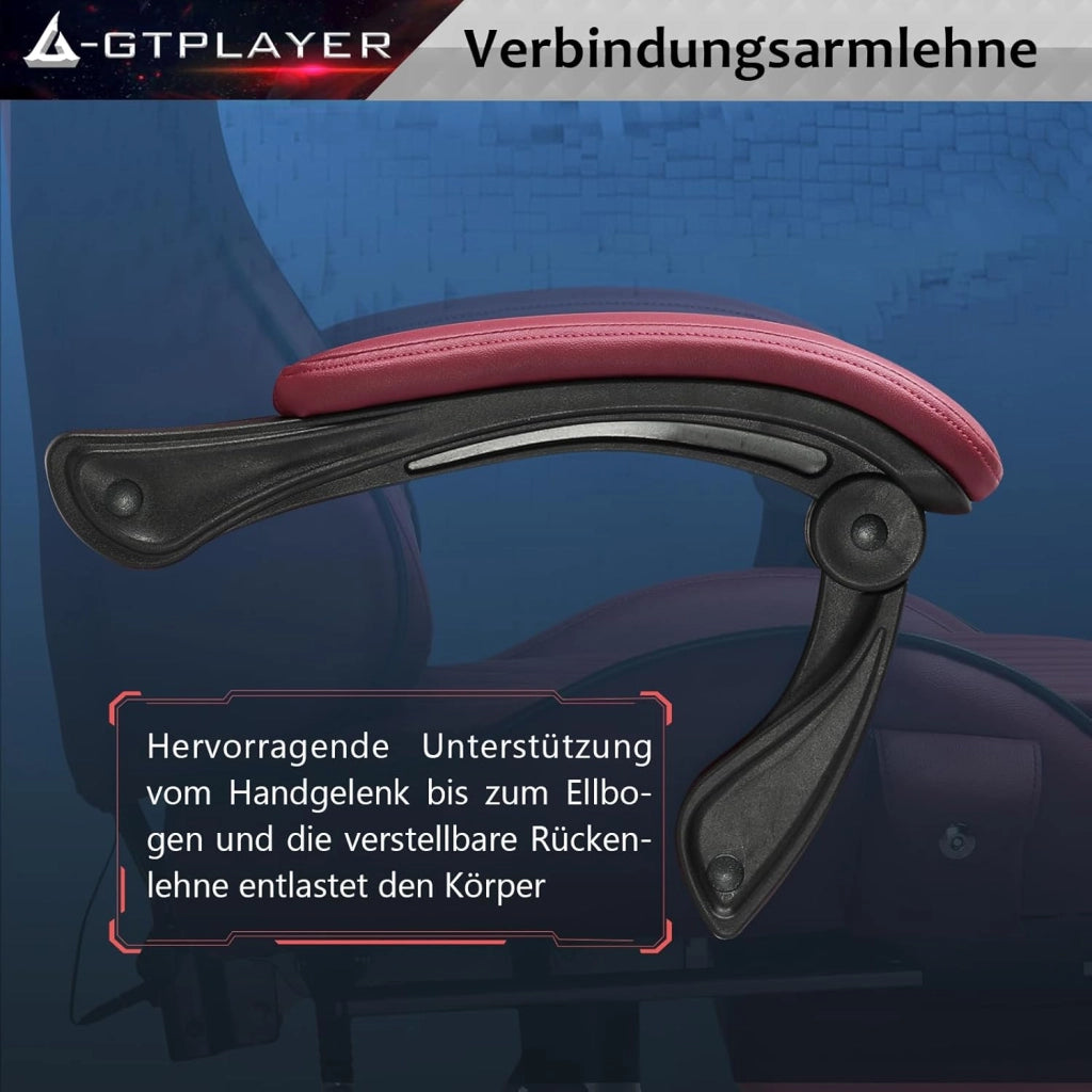 Sedia Gaming Ergonomica con Poggiapiedi e Altoparlante Bluetooth Poltrona Ufficio Scrivania Sedie Girevole Musicale con Braccioli di Collegamento