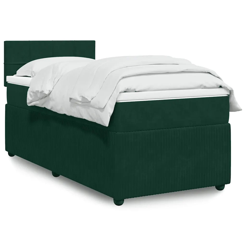 Giroletto a Molle con Materasso Verde Scuro 100x200 cm Velluto 3287665