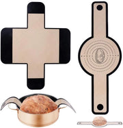 Broodsling per Dutch Oven, Inlegmat con Manico Lungo, con Superficie Rond e Quadrata, per Bagni di Brodo e Cotti, con Maniglia e Antiscivolo, in Silicone, Resistenti al Calore e Antifriabilità