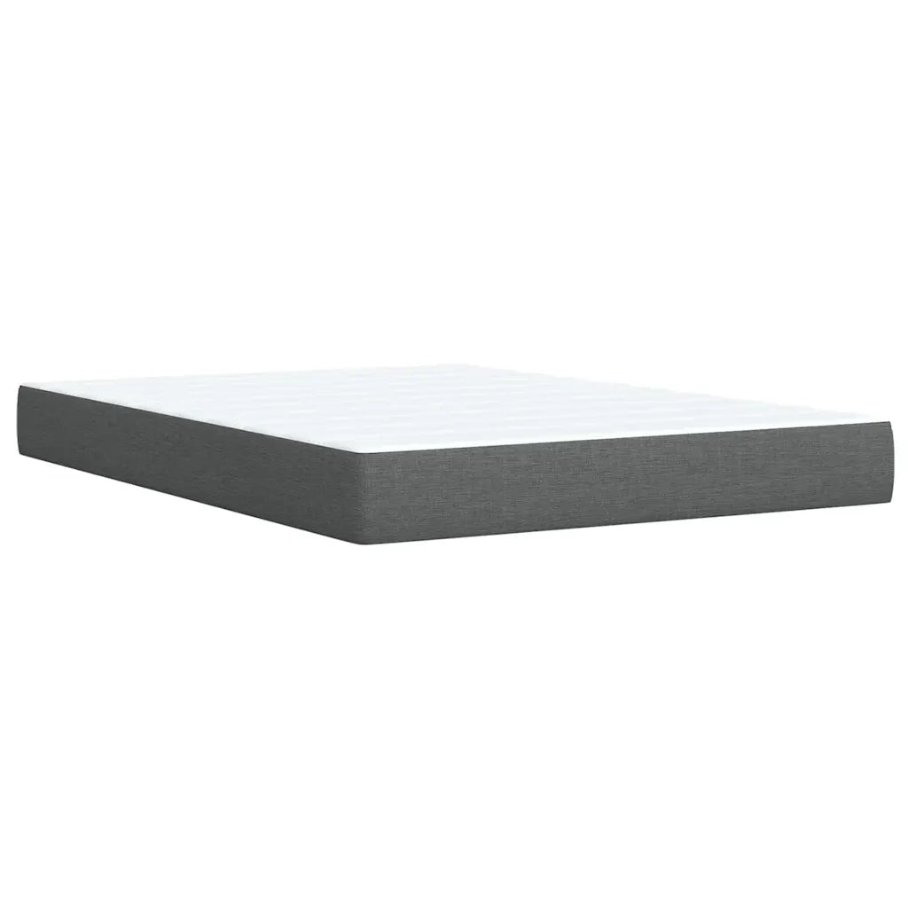 Giroletto a Molle con Materasso Grigio Scuro 160x200 cm Tessuto