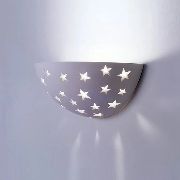 APPLIQUE IN GESSO LAMPADA DA PARETE A LED R7S STELLE LUMINOSE LUCE FREDDA 6500K