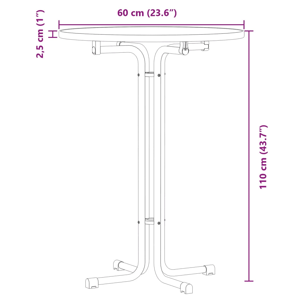 Tavolo da Bar Bianco Ø60x110 cm Legno Multistrato e Acciaio 4008300