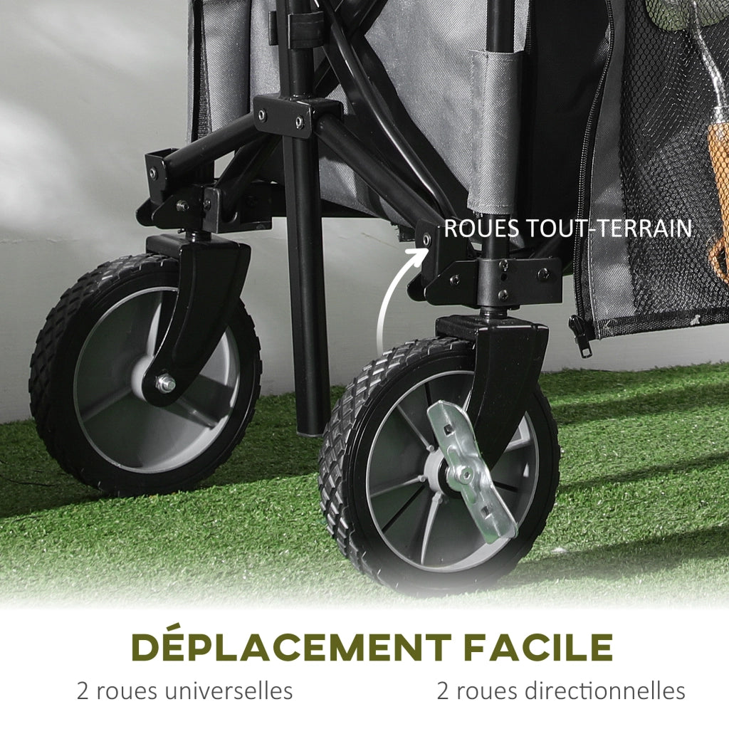 Carrello da giardino pieghevole ¨C zephmum ¨C grigio scuro 108x55x93 cm