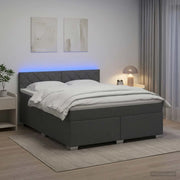 Letto con Box Spring, Materasso e LED Grigio Scuro 140 x 200 cm 3451967