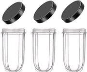 Set di 3 bicchieri sostitutivi per Blender Juicer, 16 oz ciascuno con coperchio, compatibile con Blender 250W.