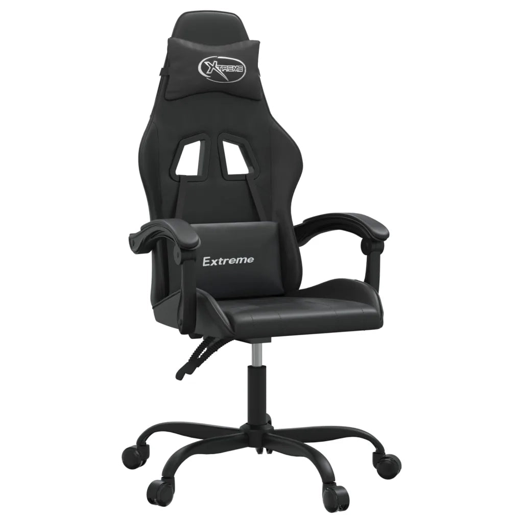 vidaXL Sedia da Gaming Girevole Nera in Similpelle