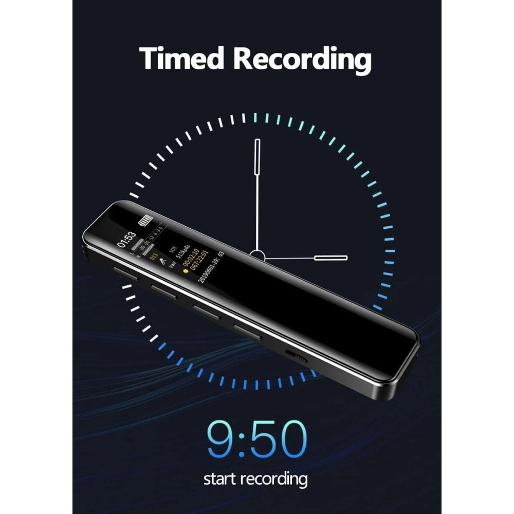 Trade Shop - Mini Registratore Vocale Audio Digitale 8gb Con Schermo Lcd Ricaricabile Q-lc501 -