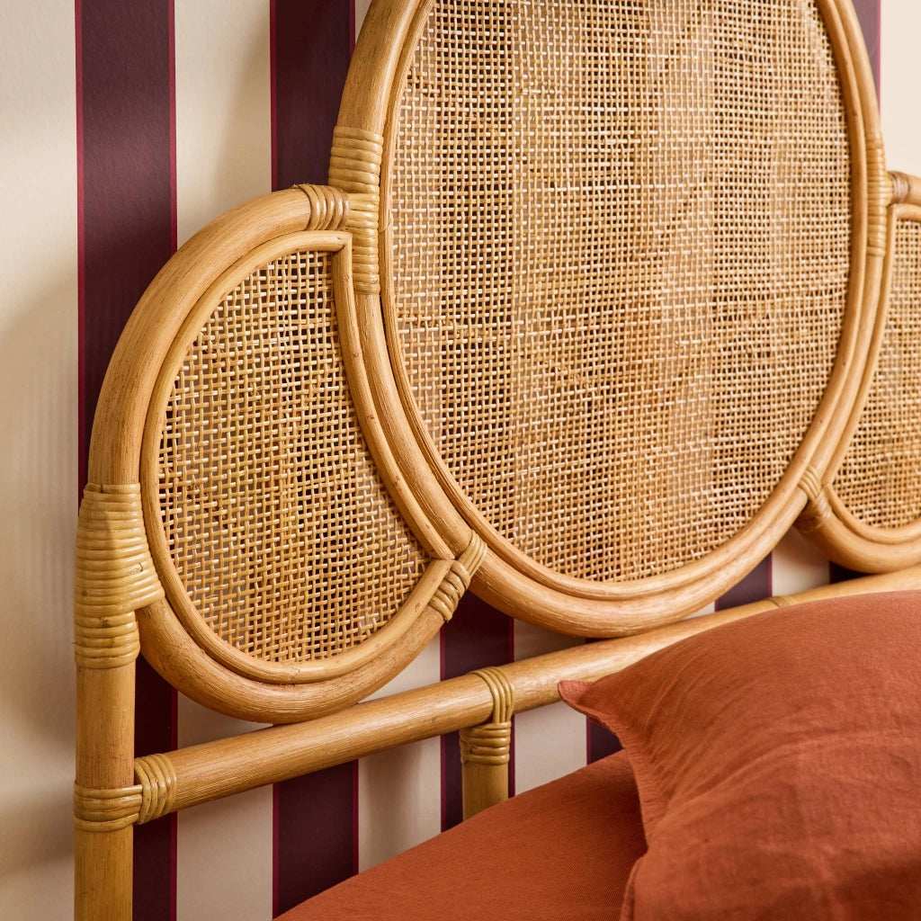 Testiera esotica in rattan, rattan naturale
