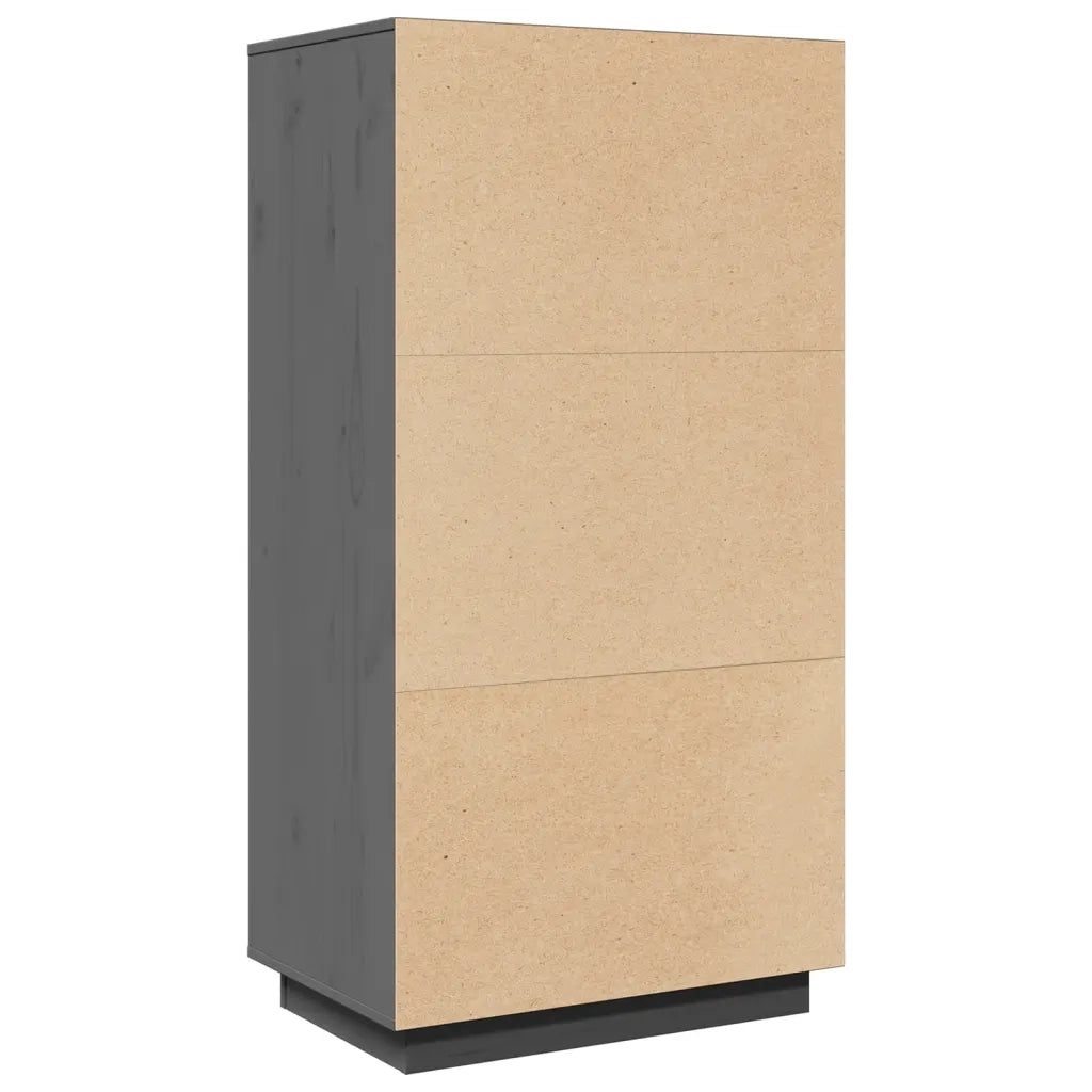 Credenza-Buffet-Armadio da cucina Grigia 60x40x116,5 cm in Legno Massello di Pino