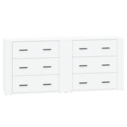 Buffet credenza cassettiera armadio mobile contenitore organizer cucina soggiorno salotti set da 2 legno ingegnerizzato bianco 02_0036687