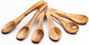 Set di cucchiai in legno di olivo da 6 pezzi - Ideale per bambini, tè, caffè, marmellata, miele e dessert - Regalo per Natale e compleanni