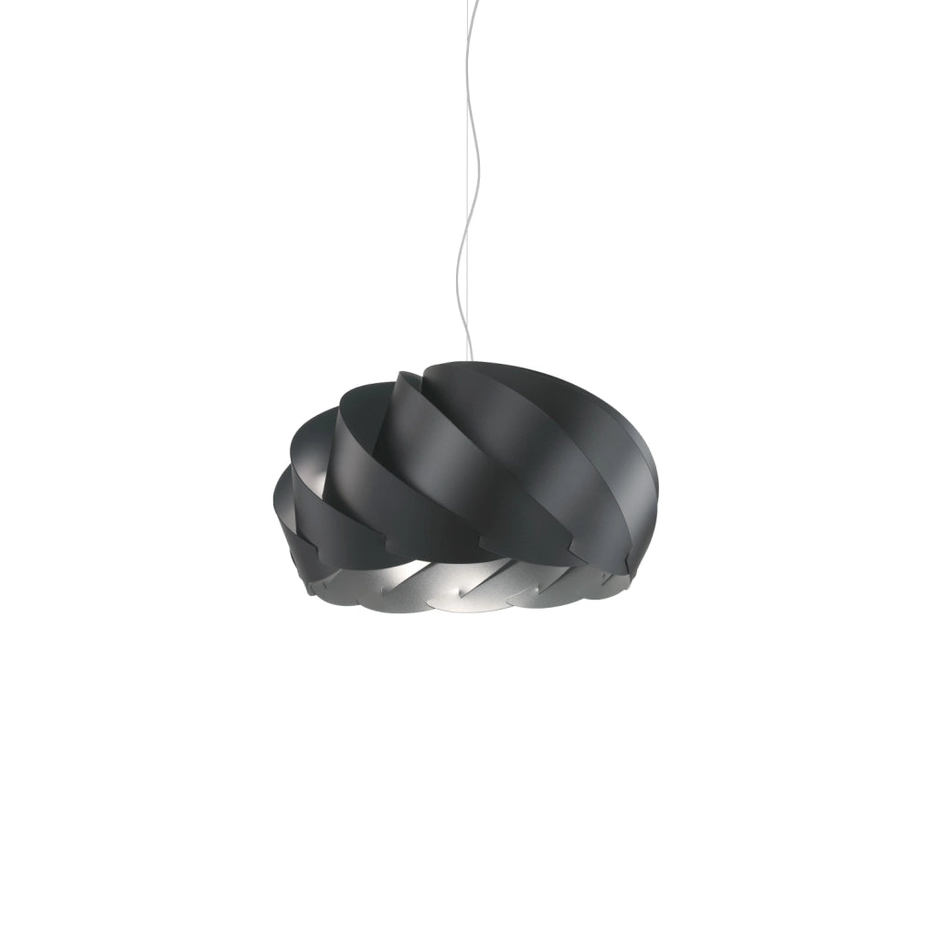 Sospensione Moderna Half Globe Polilux ® Nero E Metallo Cromo 1 Luce E27 D55Cm