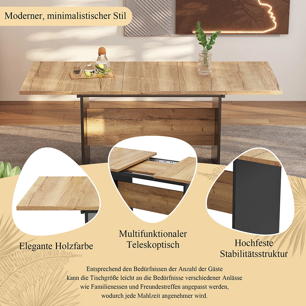 Tavolo da pranzo allungabile - Xylo - 180x80 cm - Nocciola scuro - 4-6 persone