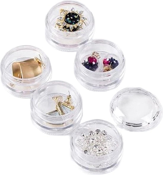Miniaturetti di stoccaggio per creme e trucchi da viaggio - Contenitori di viaggio per prodotti di bellezza - Ospita polvere, eyeliner, balsami labiali e gioielli - Miniaturetti riciclabili.