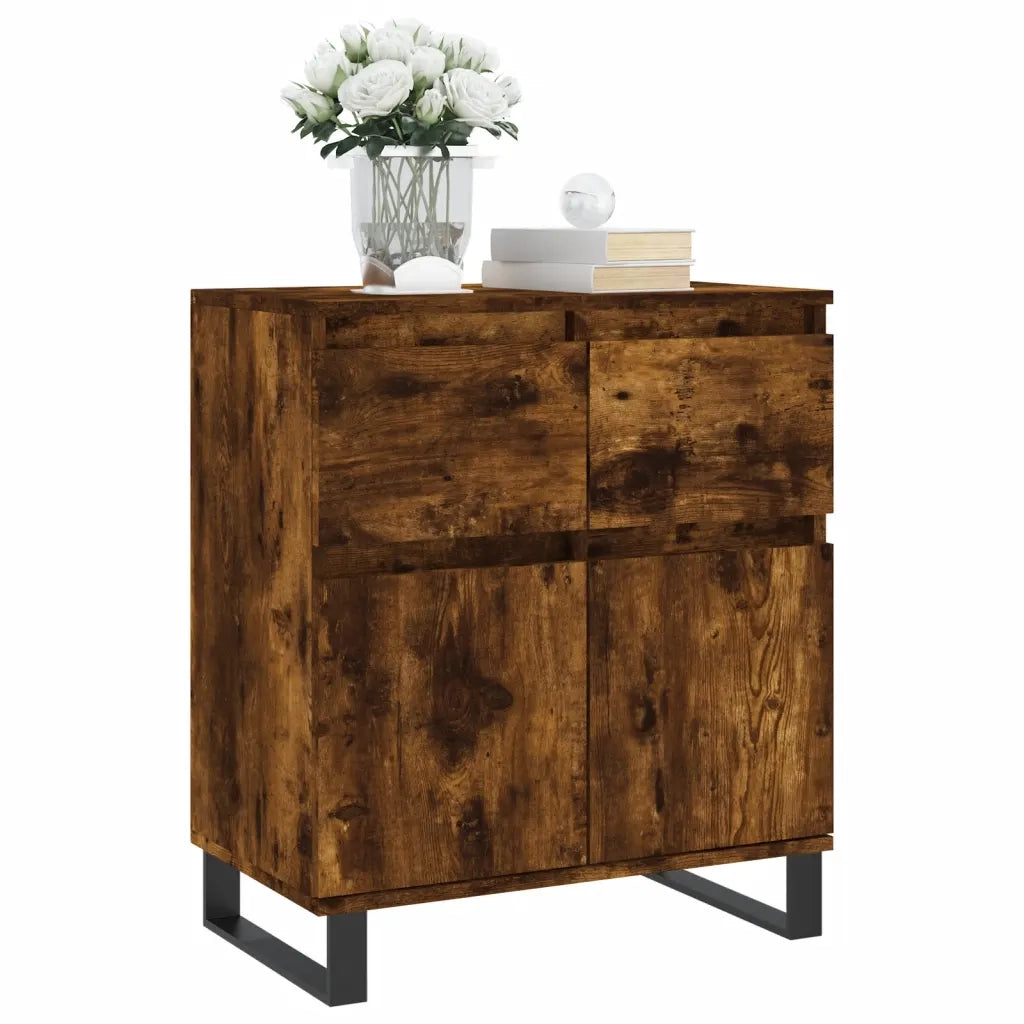 Credenza Rovere Fumo 60x35x70 cm in Legno Multistrato 831129