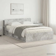 Telaio del letto con storage Grigio Cemento 140 x 200 cm