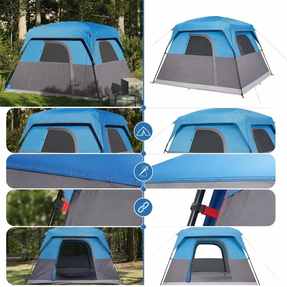 Camping Tent For 4 People, Blue, Waterproof