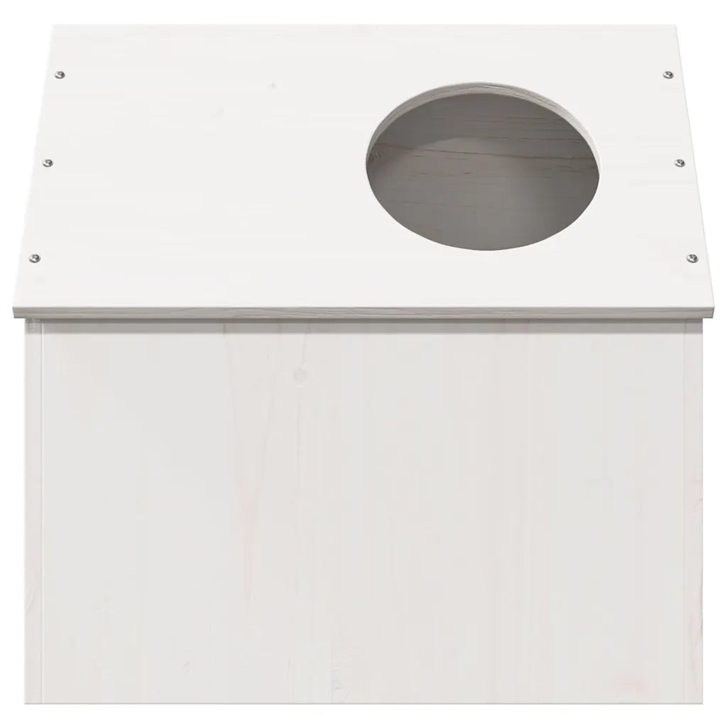 Cuccia per Gatti Bianca 41x50x50 cm in Legno Massello di Pino 859296