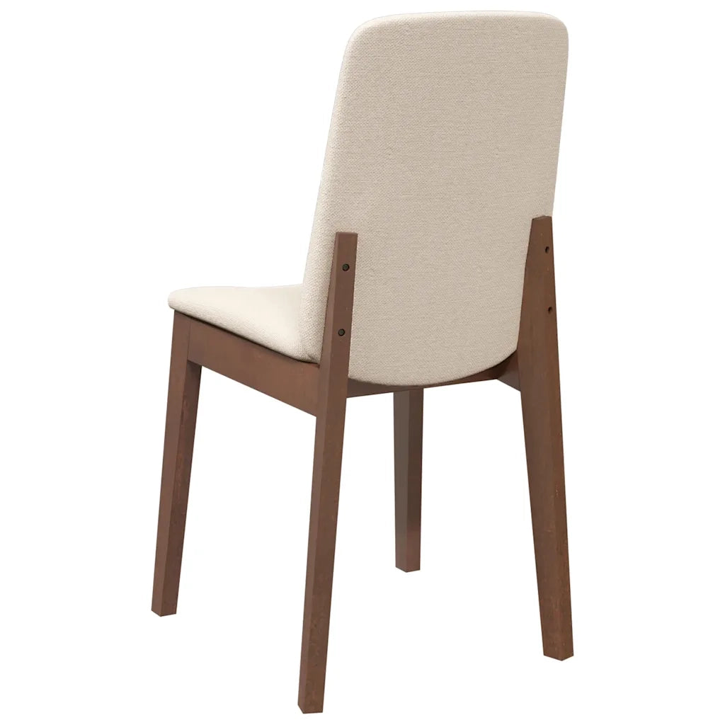 Sedie da Pranzo con Cuscini 2pz Marrone Legno Massello di Hevea