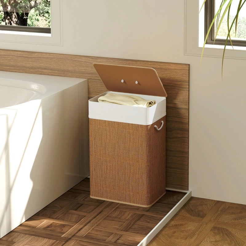 CESTO PORTABIANCHERIA 72 L 40x30x60 cm Bambù Marrone