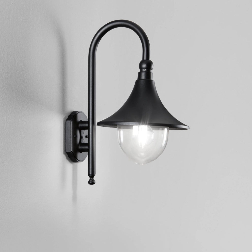 APPLIQUE PAVIA NERA 1 LUCE ATTACCO E27 IP44 26X34X48CM IN ALLUMINIO